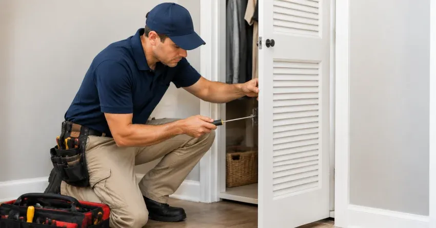 technician repairing doorbell button and wiring in Pine River South, Angus