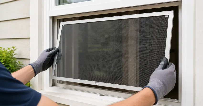 technician repairing a window sash and balance system in Angus